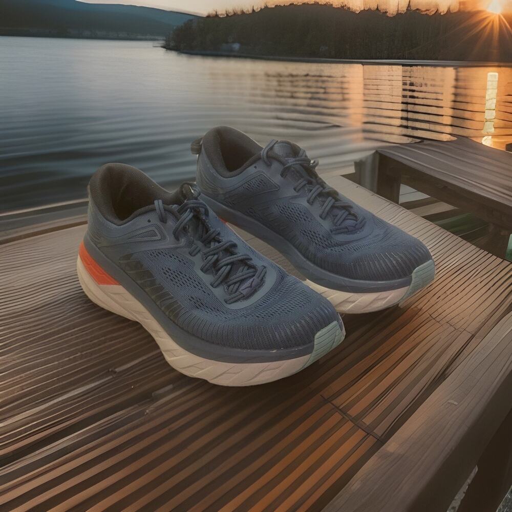 Hoka One One Bondi 7 Real Teal Outer Space Blue Running Shoes Mens Size 8